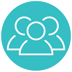 Icon representing 300+ students supported