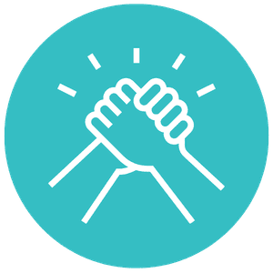 Icon representing 100% volunteer led organisation